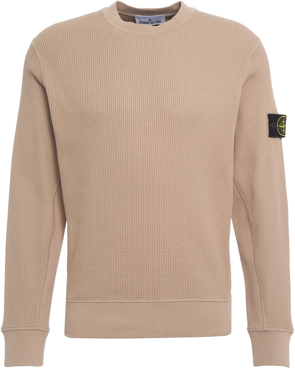 Stone Island Sweater with logo patch Taupe