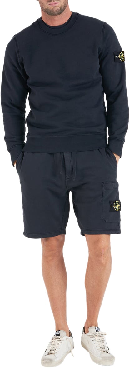 Stone Island Sweatshirt with logo label Blauw