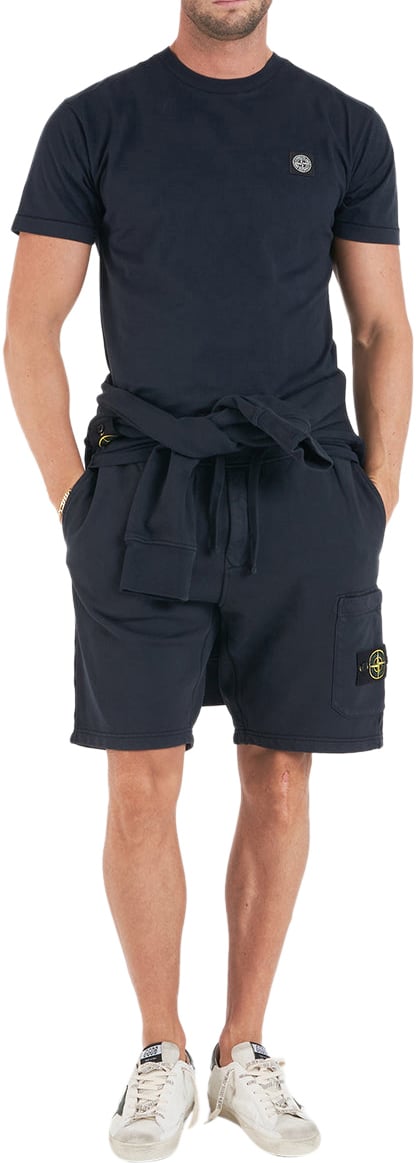 Stone Island Sweatshirt with logo label Blauw