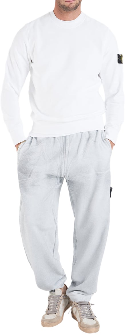 Stone Island Sweatshirt with logo label Wit