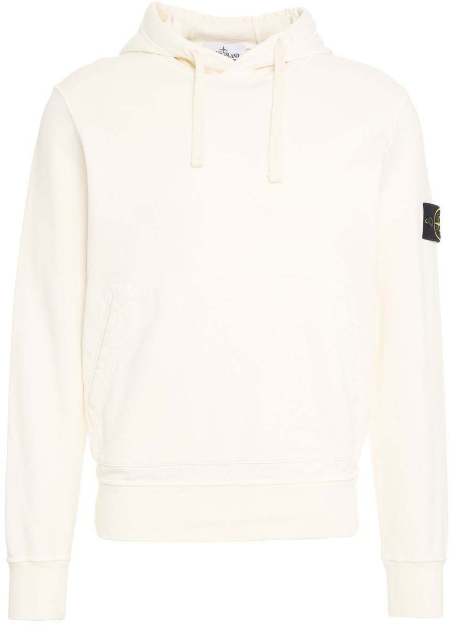 Stone Island Hoodie with logo patch Beige