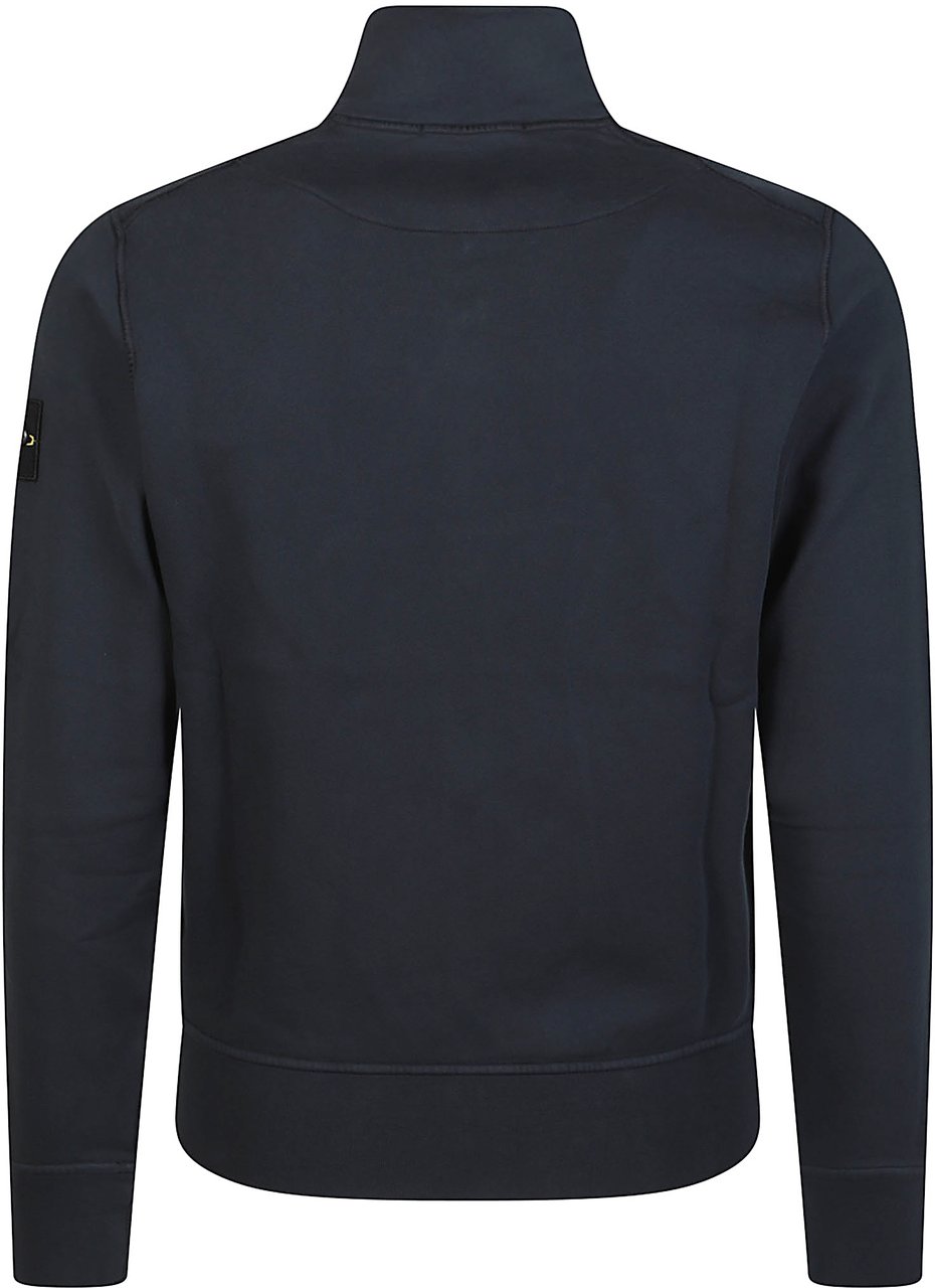 Stone Island Full Zip Up Sweatshirt Blue Blauw