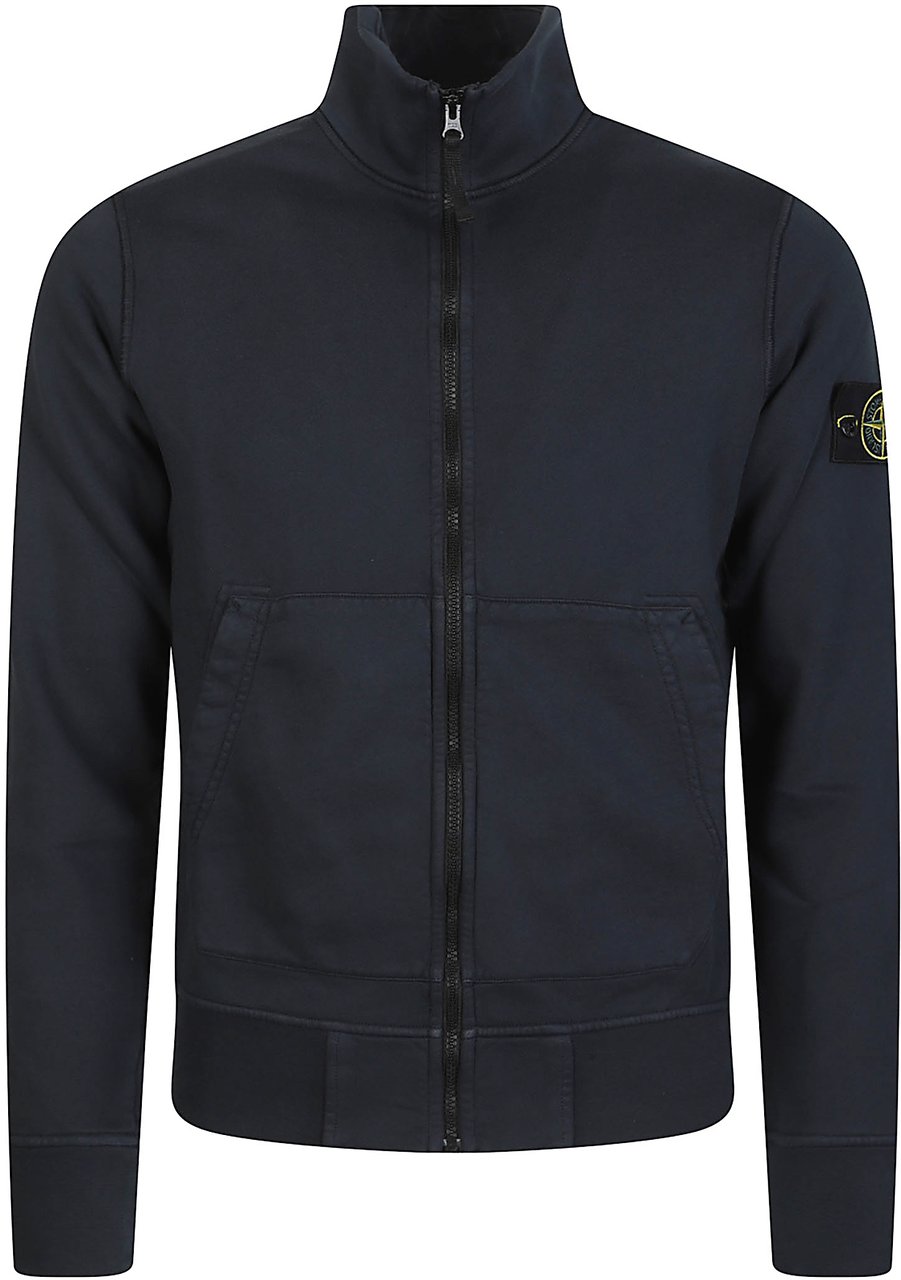 Stone Island Full Zip Up Sweatshirt Blue Blauw