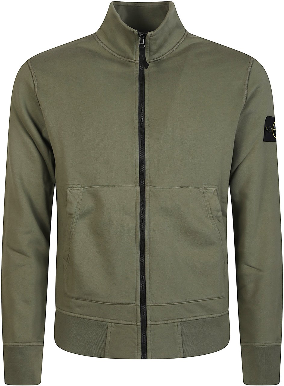 Stone Island Full Zip Up Sweatshirt Green Groen