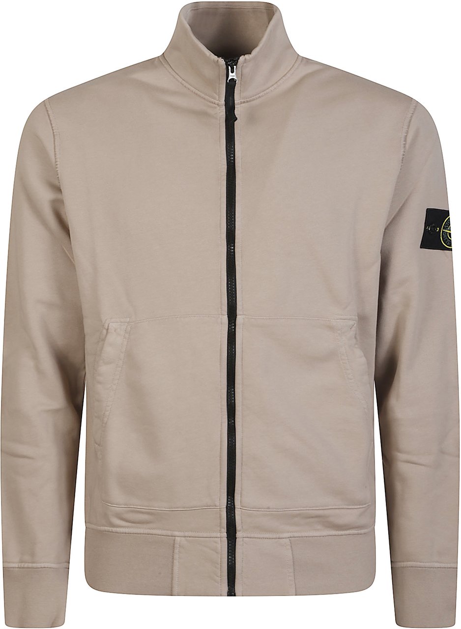 Stone Island Full Zip Up Sweatshirt Brown Bruin