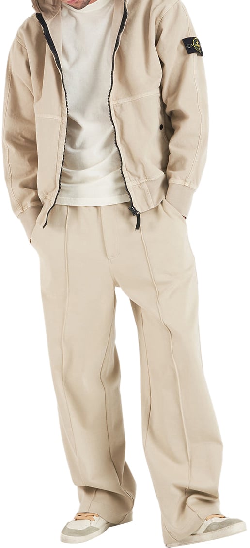 Stone Island Hoodie with zipper Beige