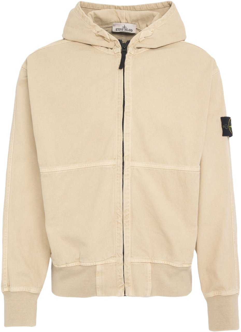 Stone Island Hoodie with zipper Beige
