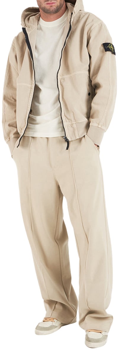 Stone Island Hoodie with zipper Beige