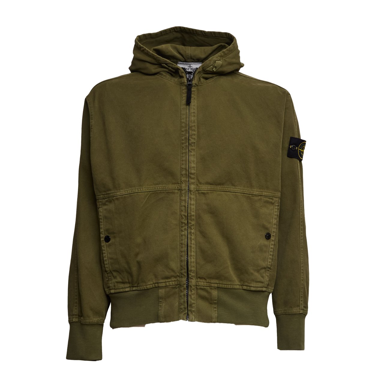 Stone Island Organic Panama Cotton Old Effect Jacket Zwart
