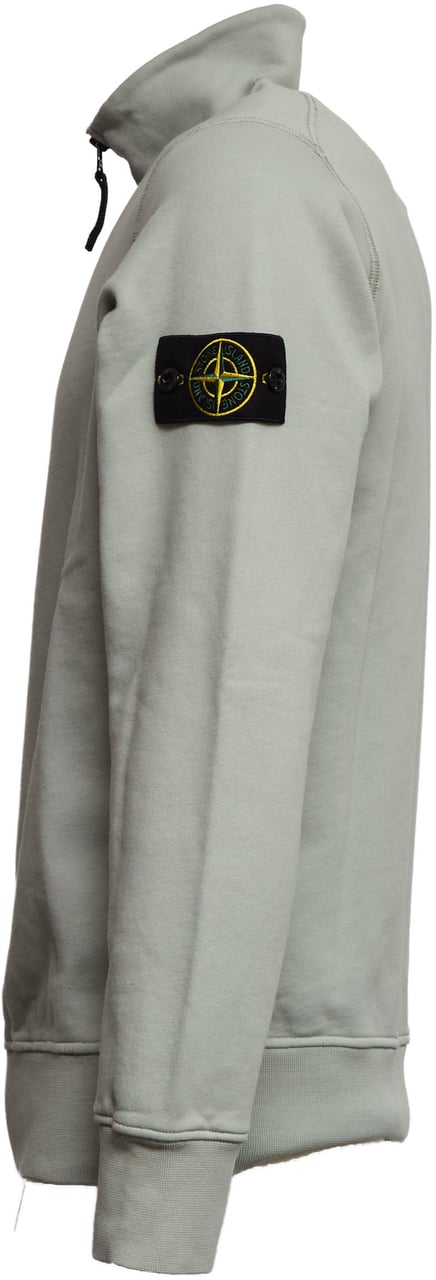 Stone Island Half-Zip Ribbed Trim Regular Sweatshirt Grijs