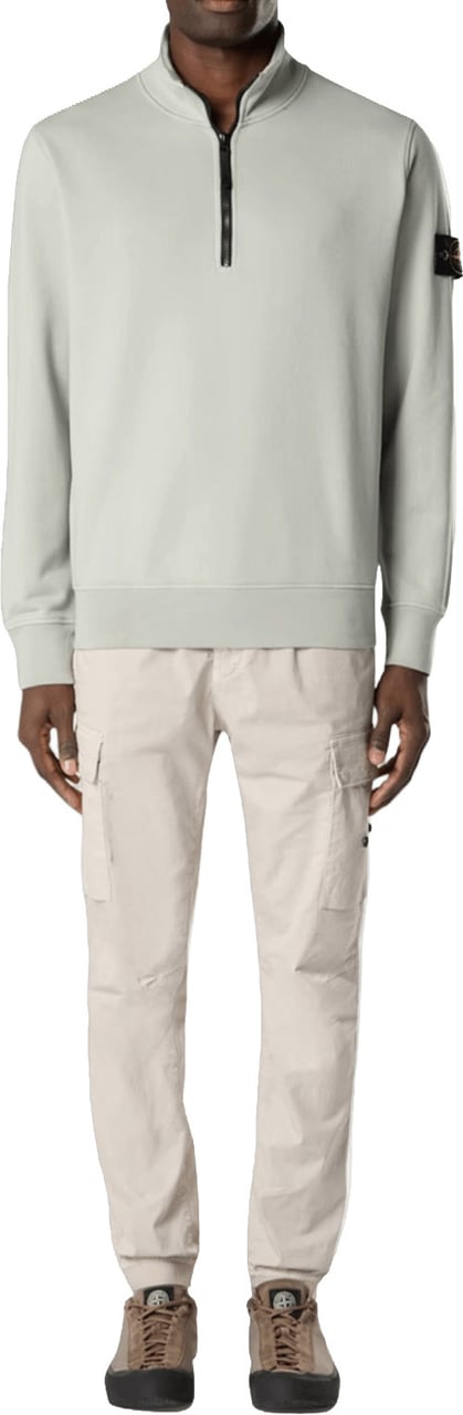 Stone Island Biologische katoenen fleece trui met ritssluiting, saliegroen Lime