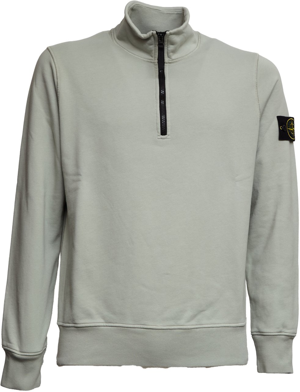 Stone Island Half-Zip Ribbed Trim Regular Sweatshirt Grijs