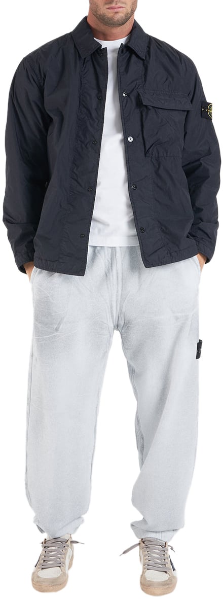 Stone Island Joggers with logo label Zilver