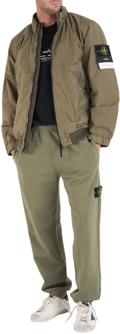 Stone Island Joggers with logo label Groen