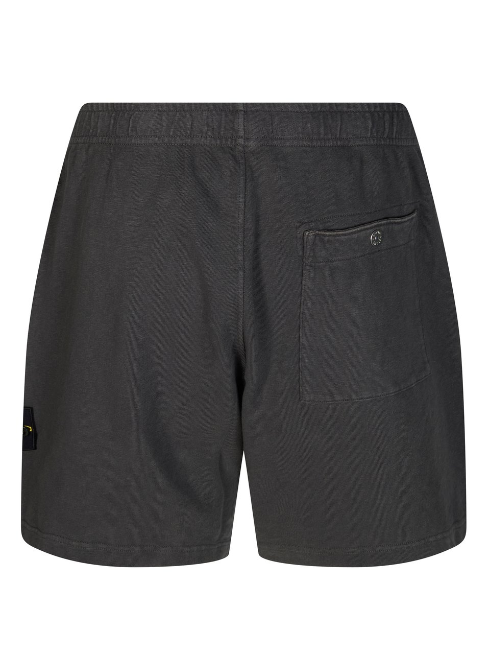 Stone Island Black Cotton Elastane Belt Shorts Zwart