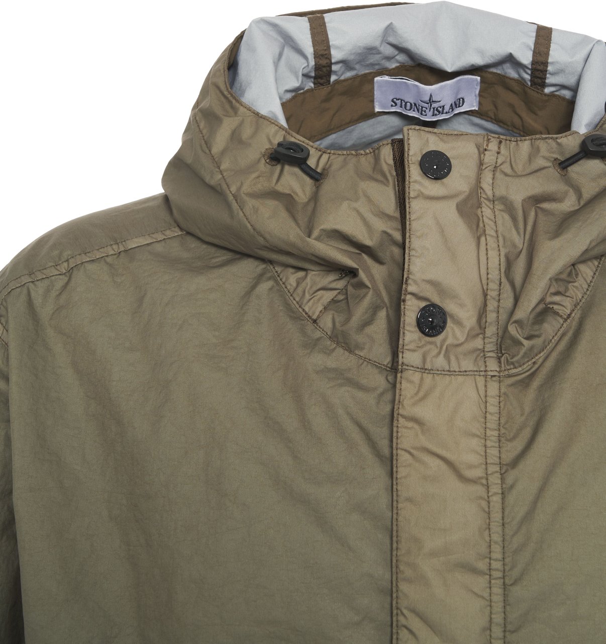 Stone Island Parka with logo label Groen