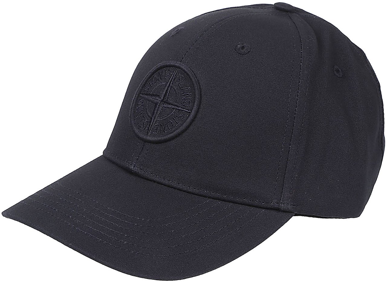 Stone Island Logo Baseball Cap Blue Blauw