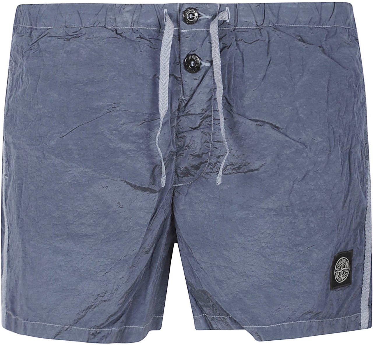 Stone Island Logo Patch Swim Short Blue Blauw