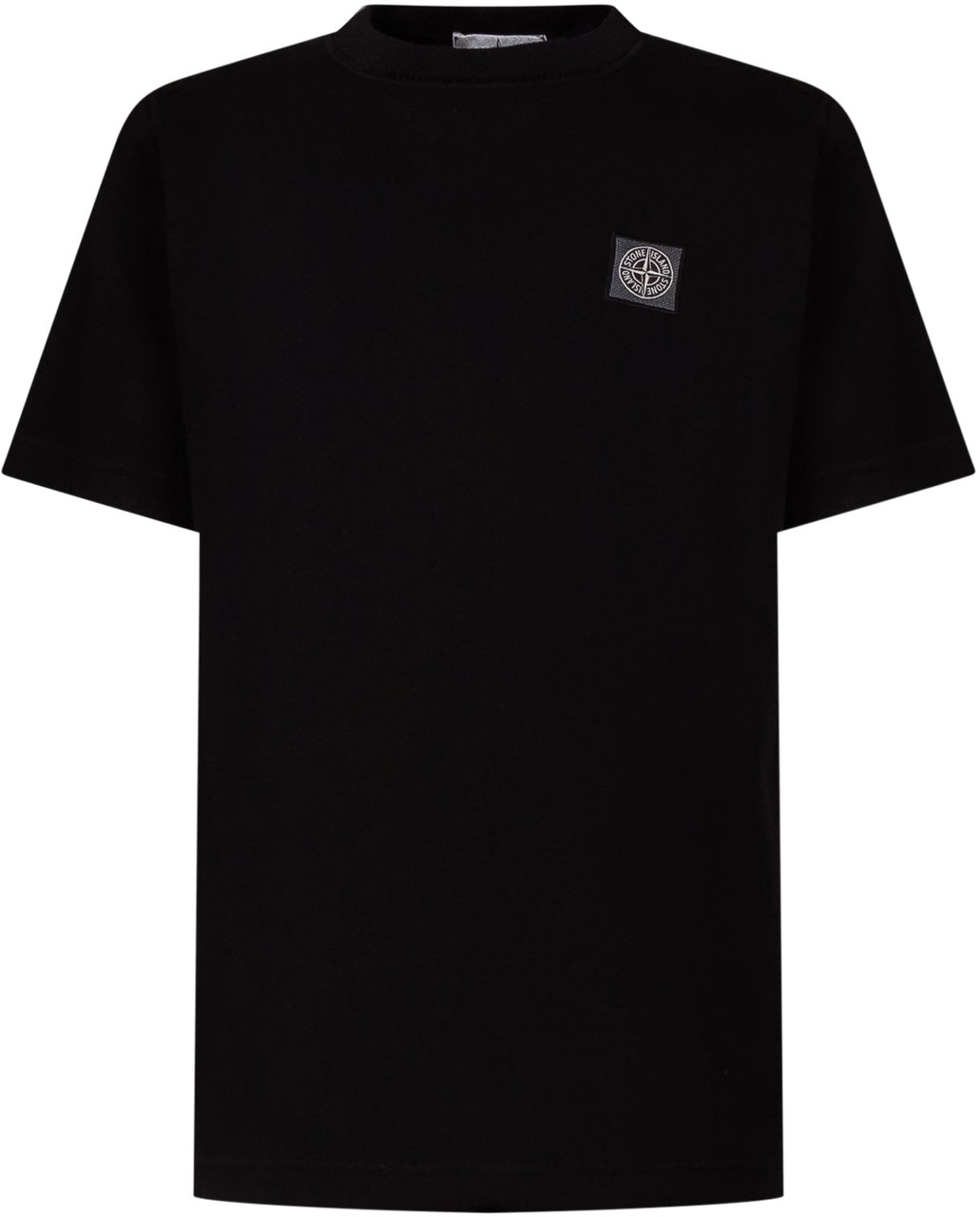 Stone Island T-shirt a Maniche Corte con Patch Logo Zwart