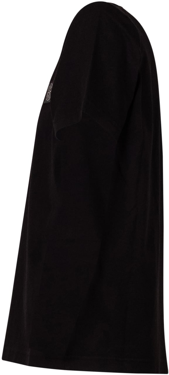 Stone Island T-shirt a Maniche Corte con Patch Logo Zwart