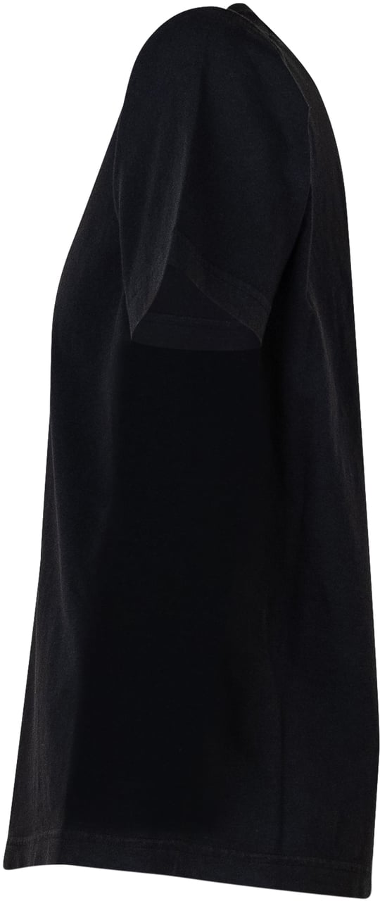 Stone Island T-shirt a Maniche Corte con Logo Tono su Tono Zwart