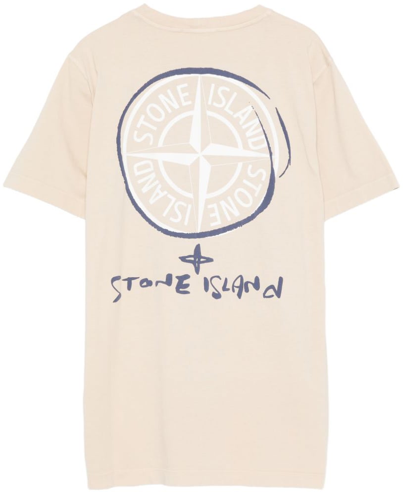 Stone Island T-Shirts And Polos Beige Wit