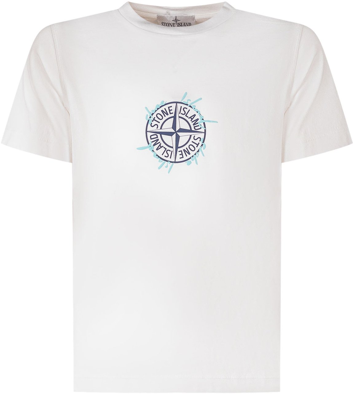 Stone Island T-shirt con Tasca e Logo Wit