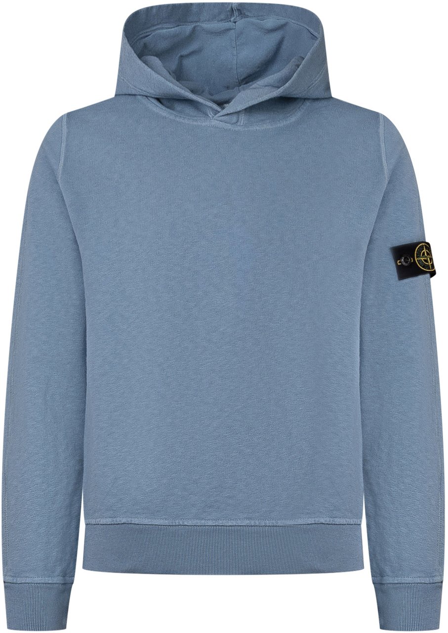Stone Island Hoodie con Cappuccio e Logo Applicato Blauw