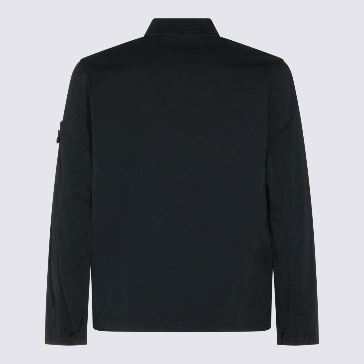 Stone Island Long-Sleeved Minimalist Shirt with Classic Collar Zwart