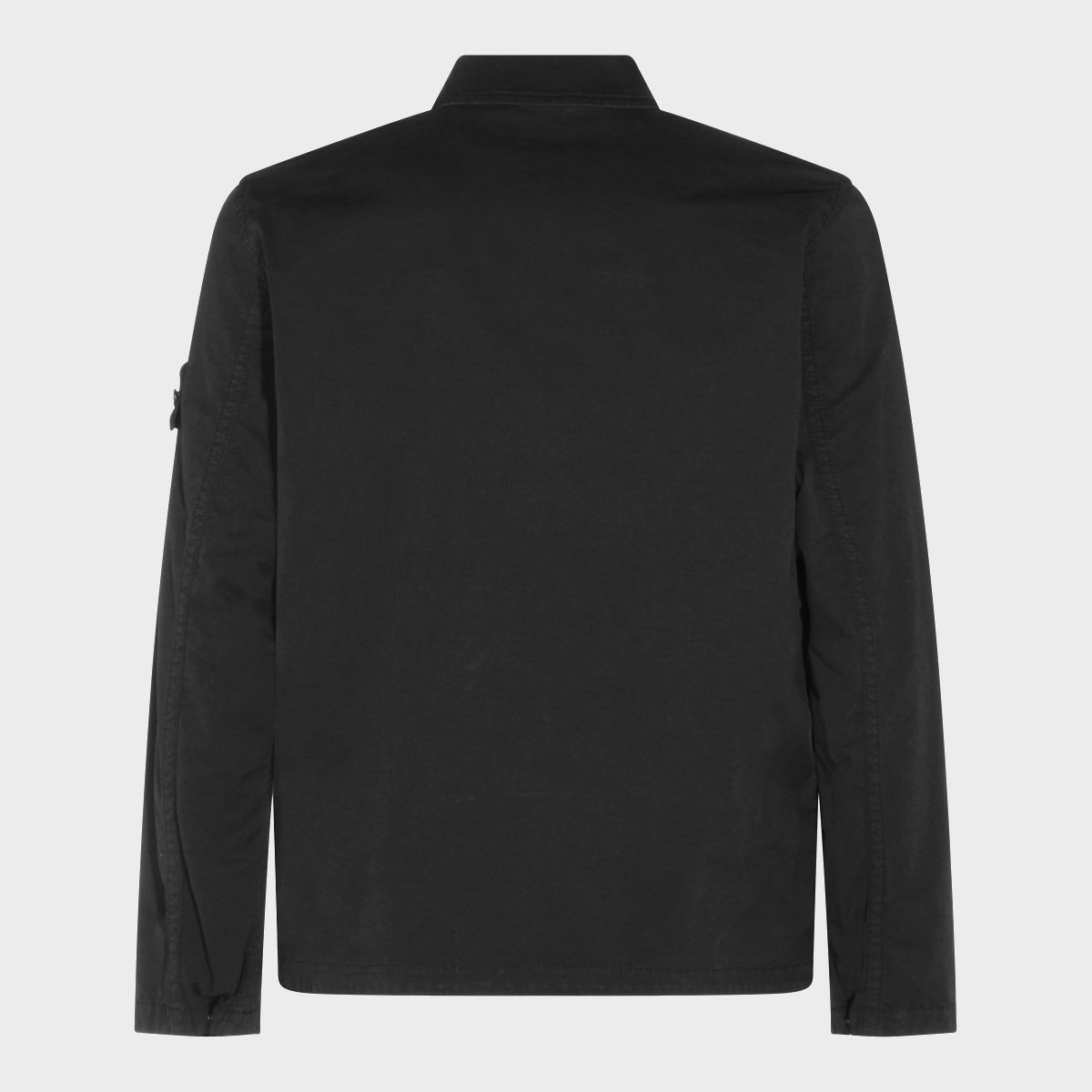 Stone Island Black Long-Sleeve Shirt with Classic Collar Zwart
