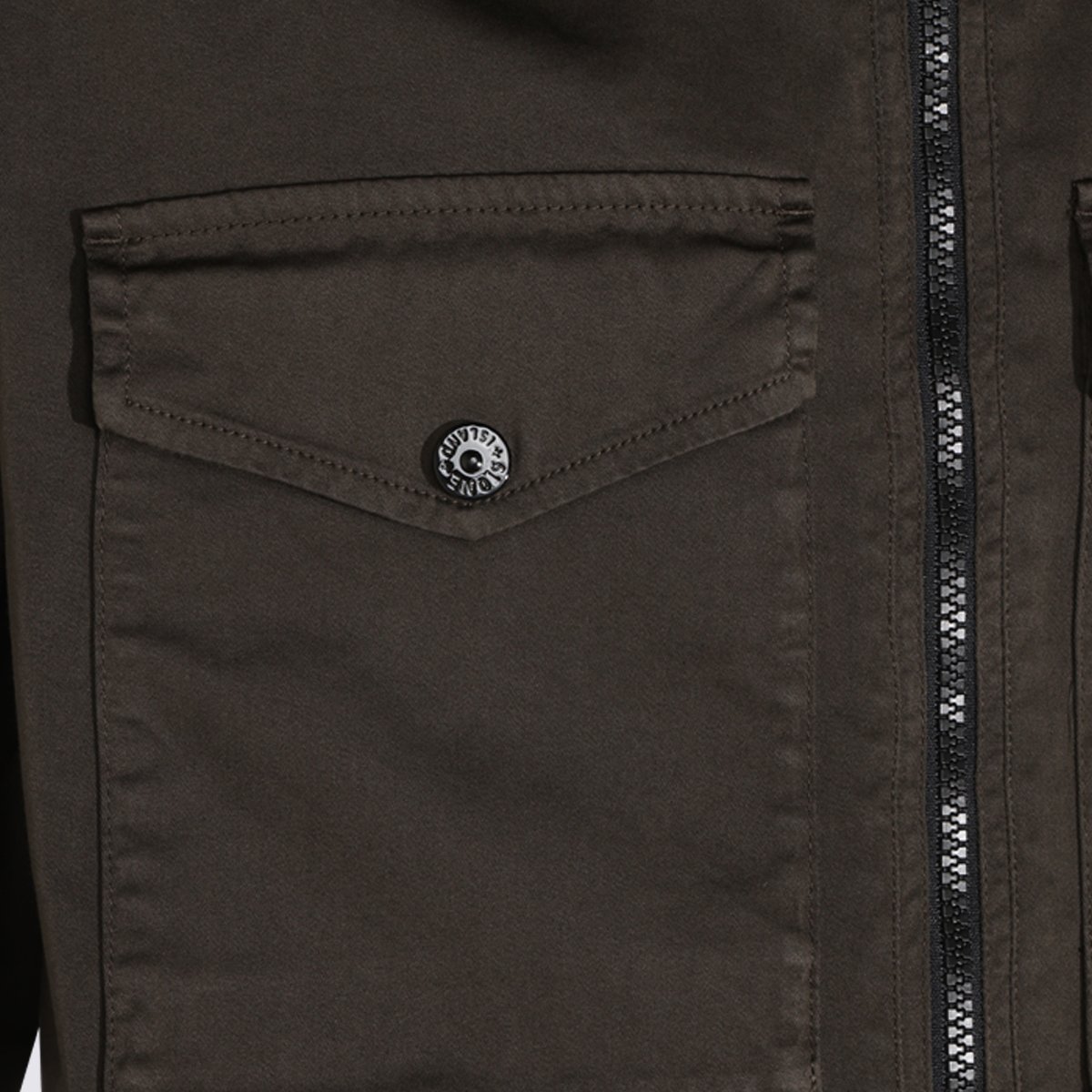 Stone Island Sleek Zip-Up Shirt with Classic Collar Zwart