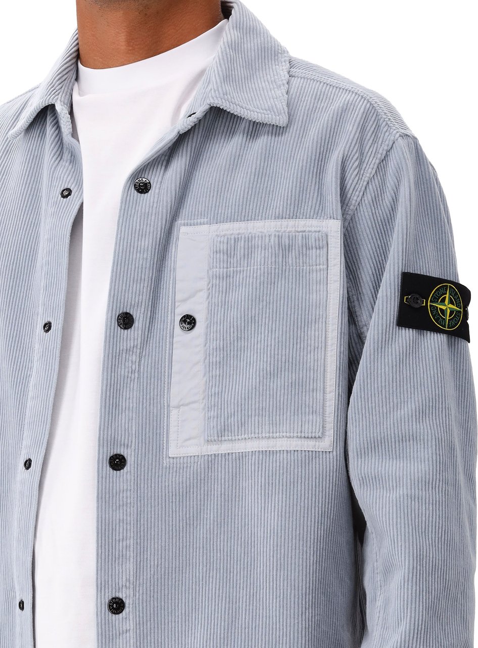 Stone Island Overshirt Blauw Corduroy Blauw