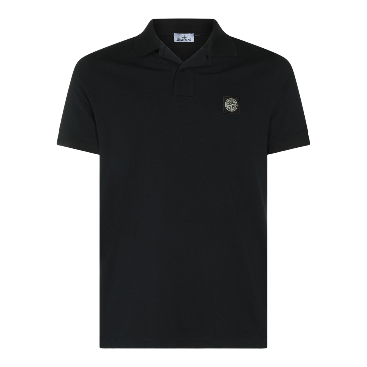 Stone Island Short-Sleeve Polo Shirt with Minimalist Design Zwart