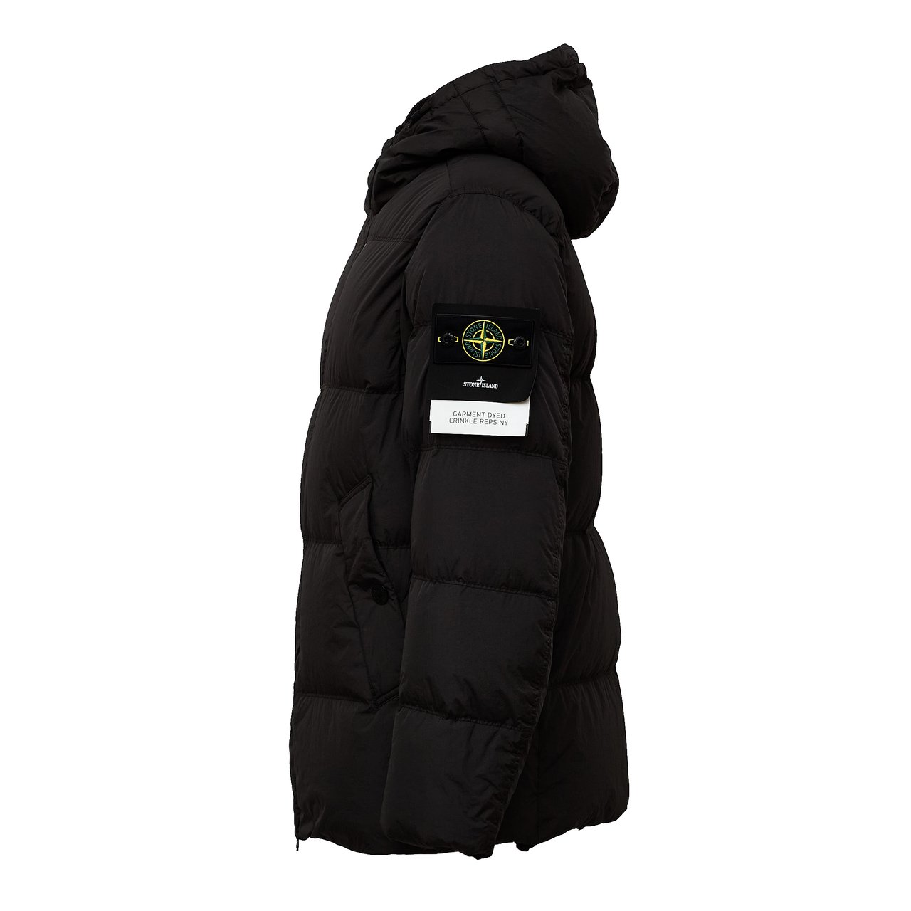 Stone Island Nylon Garment Dyed Down Jacket Zwart