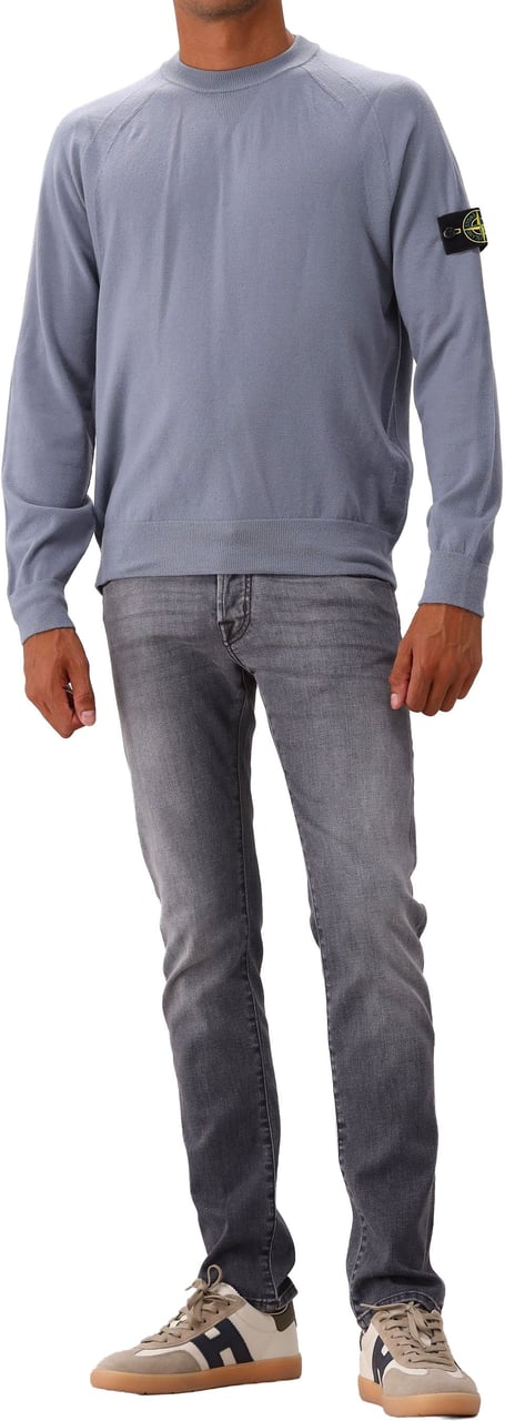 Stone Island Gebreide Trui Blauw Blauw