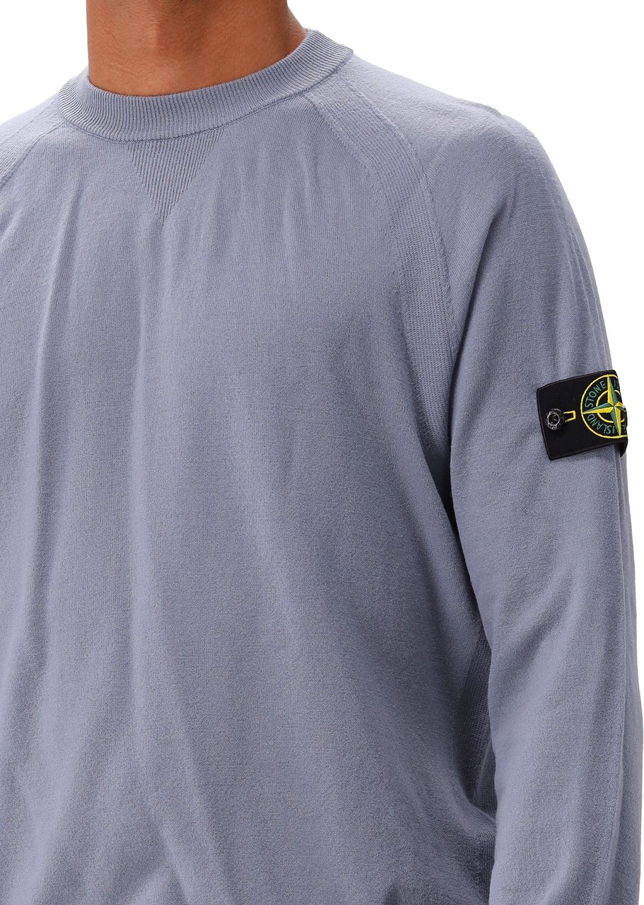 Stone Island Gebreide Trui Blauw Blauw