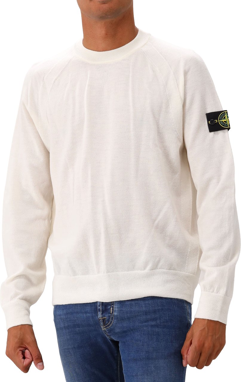 Stone Island Gebreide Trui Wit Wit