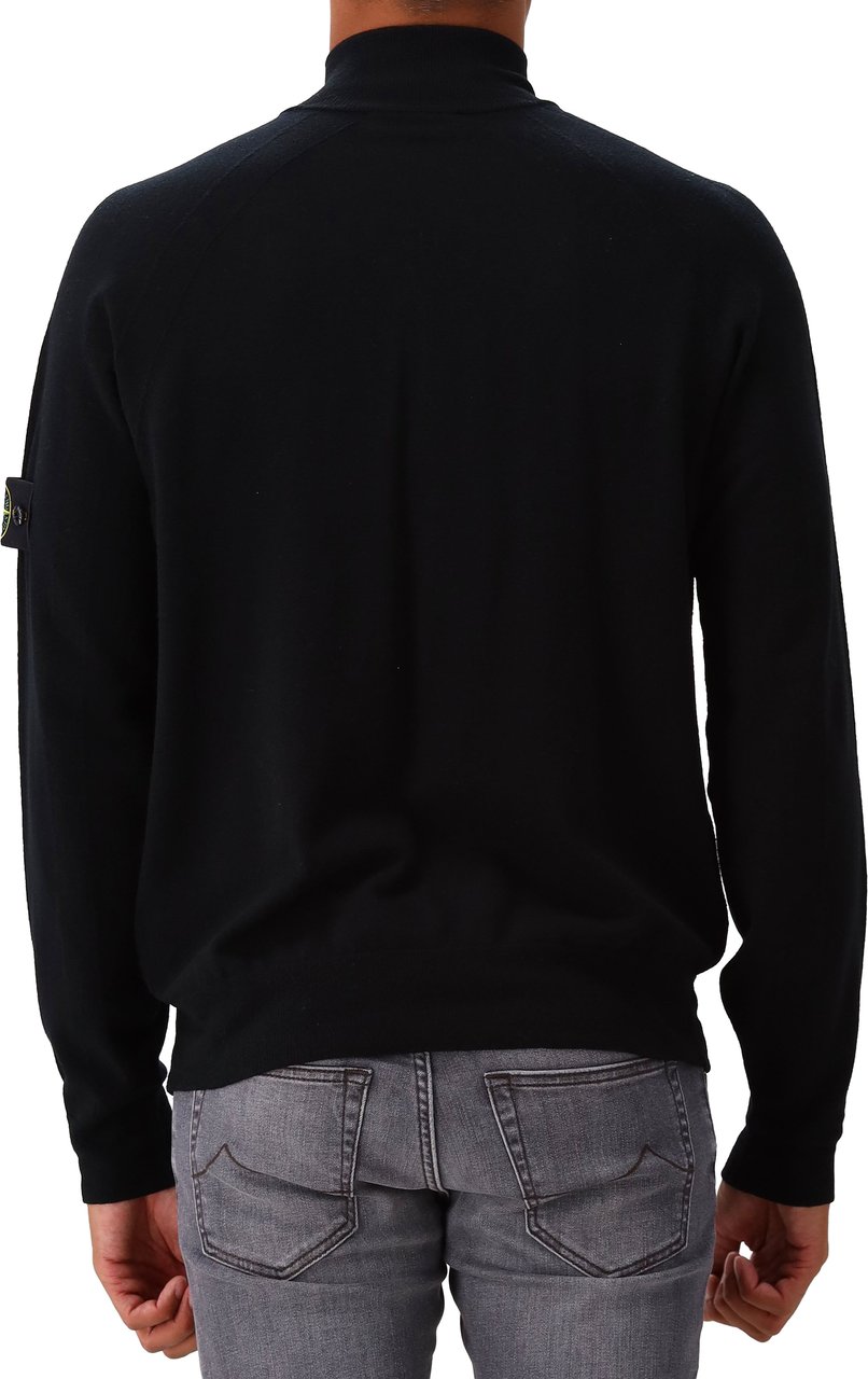 Stone Island Gebreide Half Zip Zwart Zwart