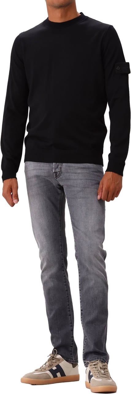 Stone Island Gebreide Trui Zwart Ghost Zwart