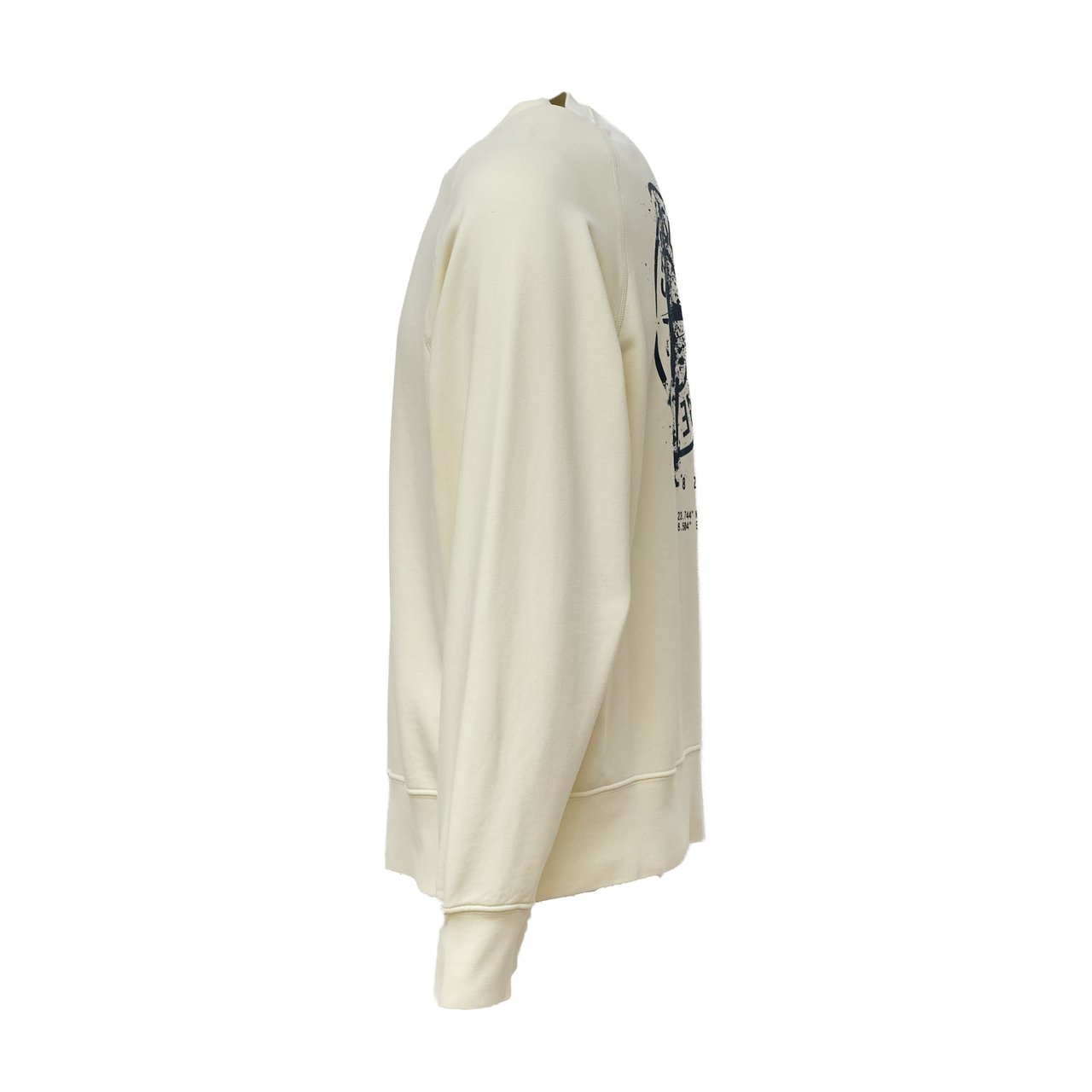 Stone Island Desert Cotton Fleece Sweatshirt with Flocked Logo Wit
