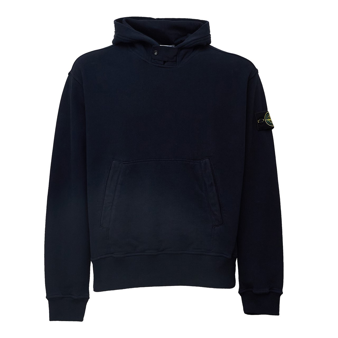 Stone Island Oversized Hooded Cotton Sweatshirt Blauw
