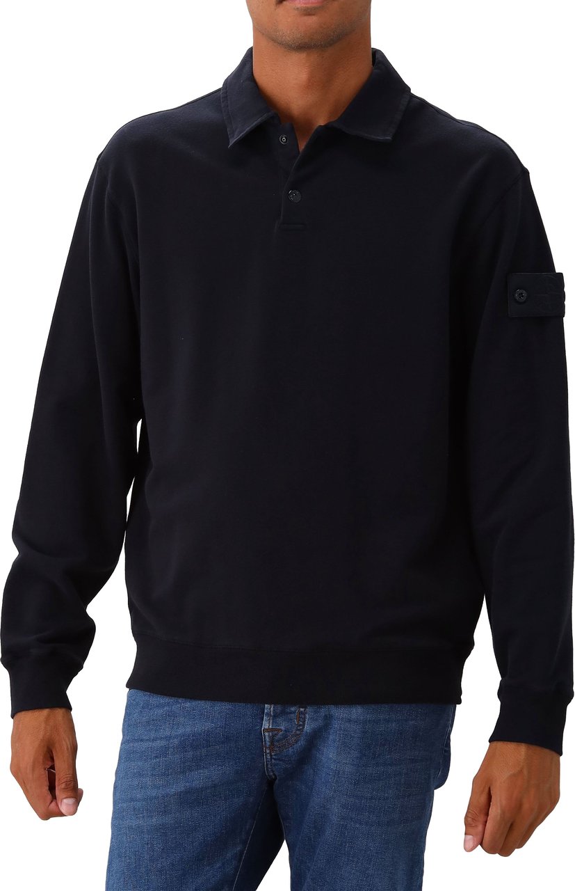 Stone Island Polo Sweater Blauw Ghost Blauw