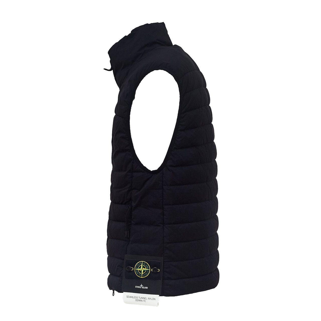 Stone Island Seamless Tunnel Nylon Down Gilet with High Collar Zwart