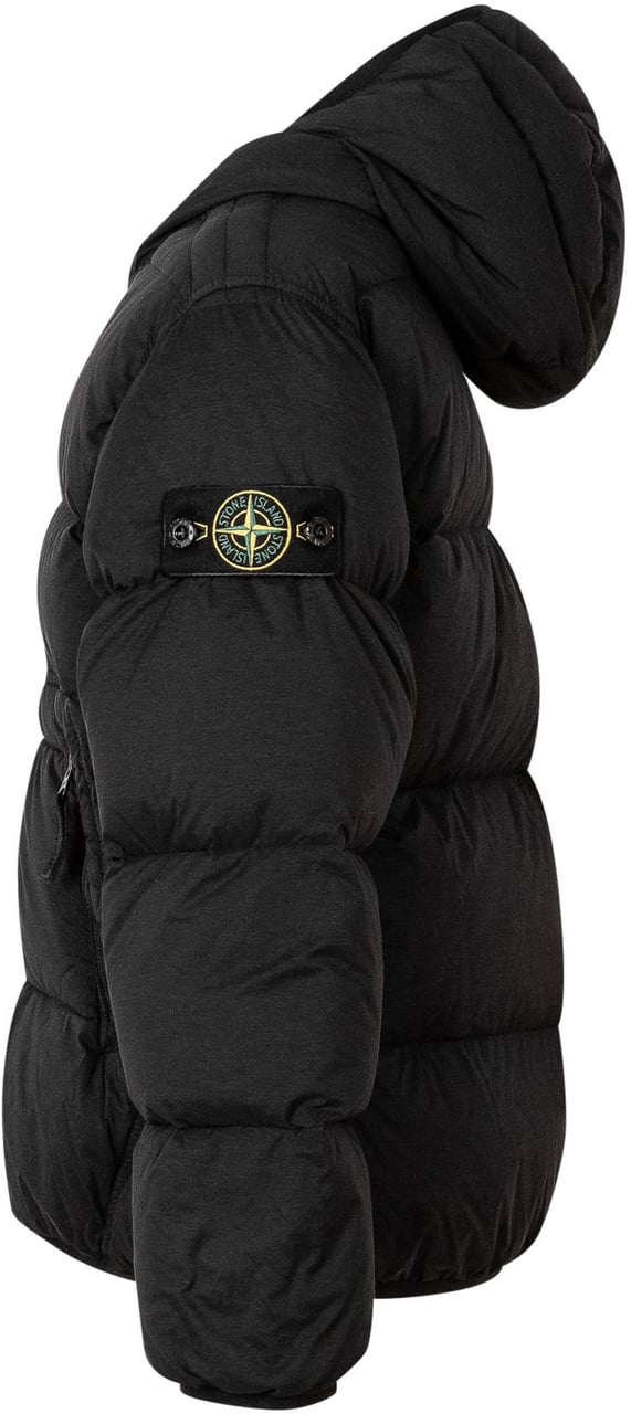 Stone Island Piumino Corto con Cappuccio Zwart