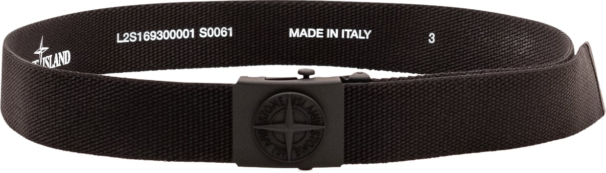Stone Island Cintura Intrecciata con Fibbia Rettangolare Zwart
