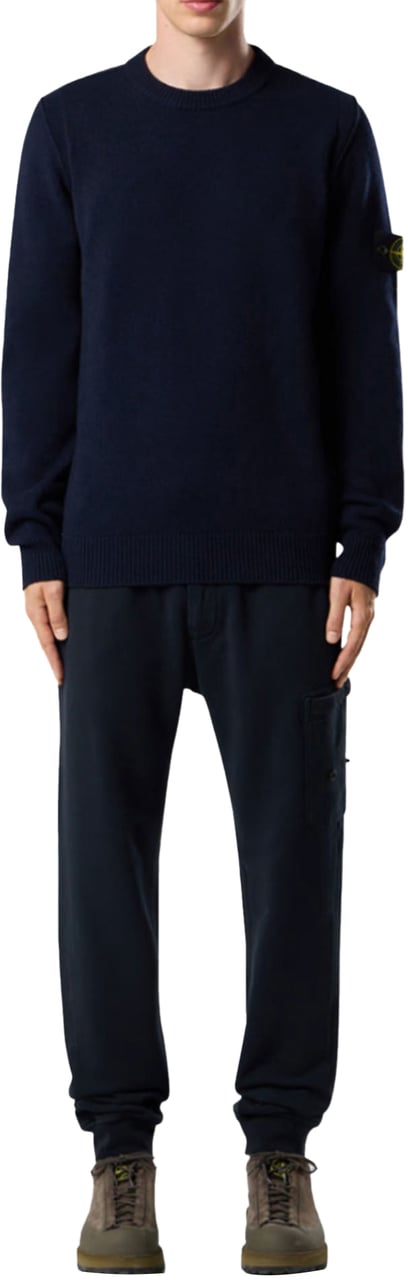 Stone Island LAMBSWOOL CREW NECK NAVY BLUE Blauw