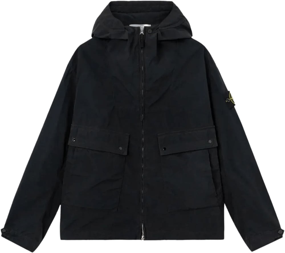 Stone Island LIGHT COMPACT TOUCH POLY-TC KORTE PARKA ZWART Zwart