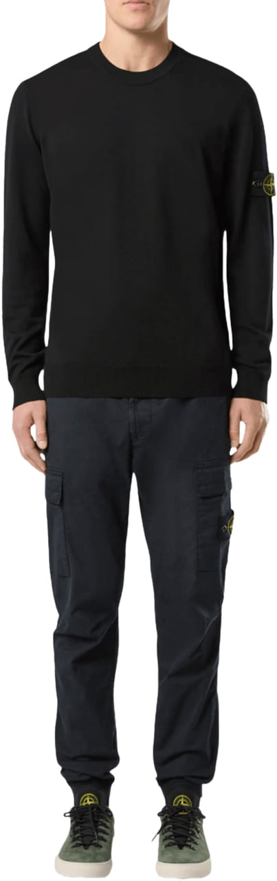 Stone Island LIGHT PURE RWS WOOL CREW NECK BLACK Zwart