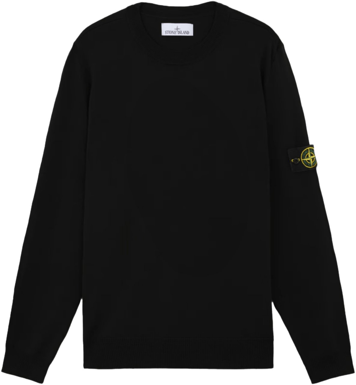 Stone Island LIGHT PURE RWS WOOL CREW NECK BLACK Zwart