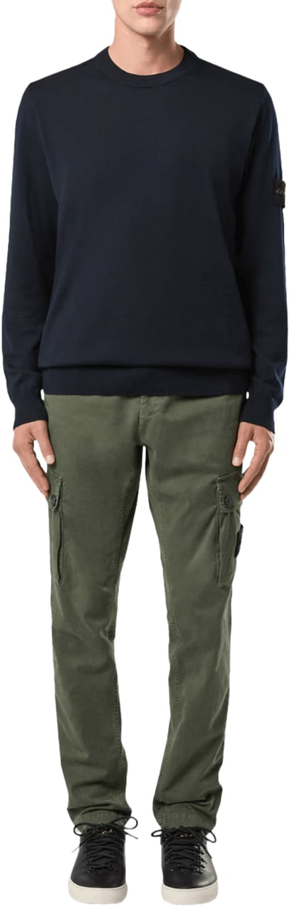 Stone Island LIGHT PURE RWS WOOL CREW NECK NAVY BLUE Blauw